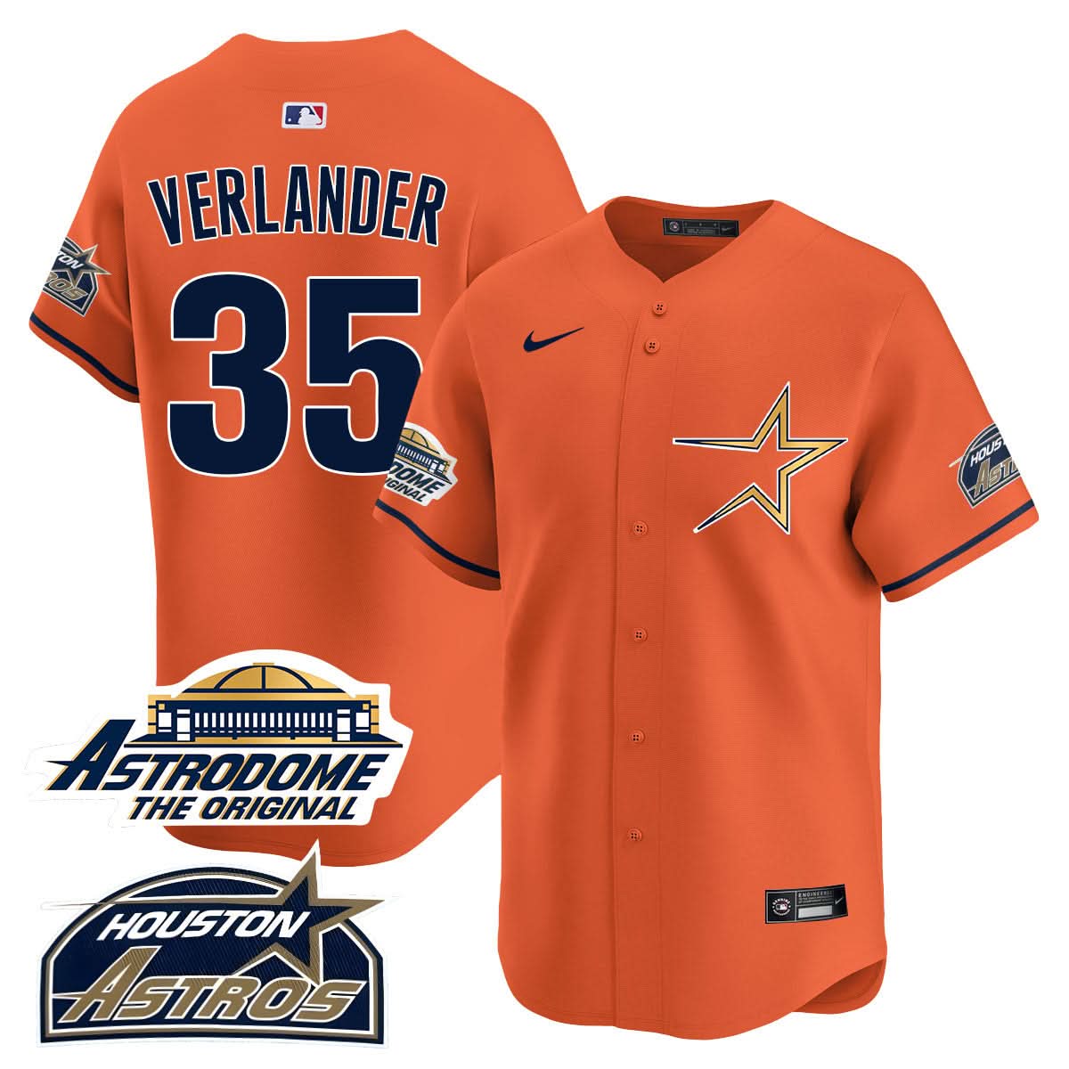 Houston Astros Throwback Jersey - Stitched - 25 Years Of History-Cuztomshoes