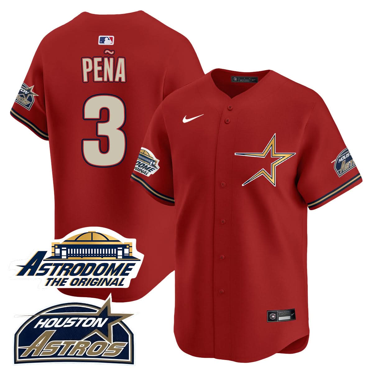 Houston Astros Throwback Jersey - Stitched - 25 Years Of History-Cuztomshoes