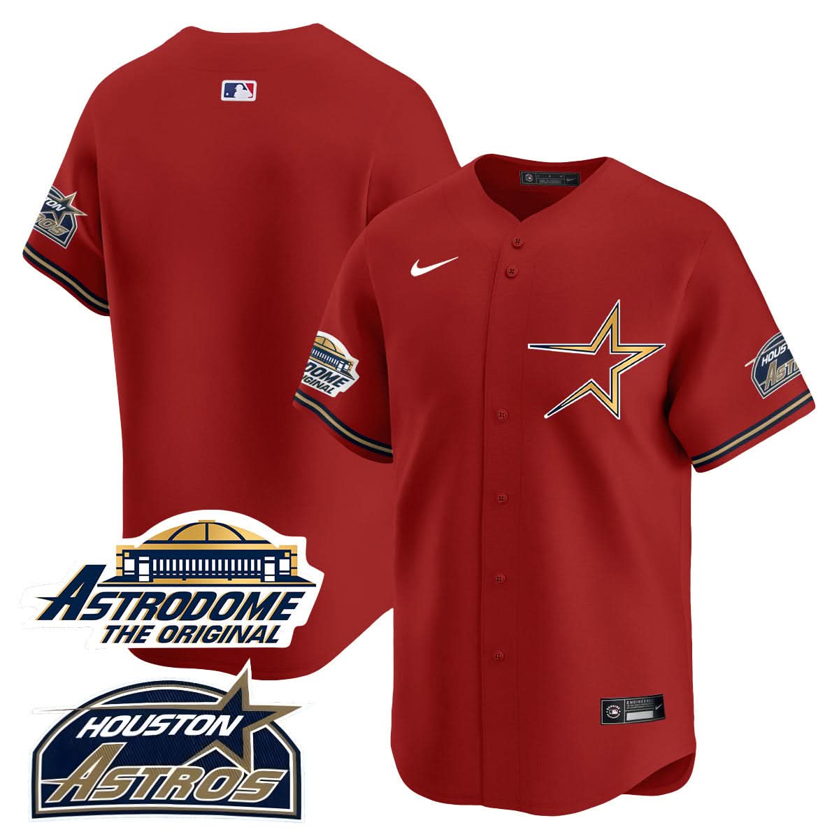 Houston Astros Throwback Jersey - Stitched - 25 Years Of History-Cuztomshoes