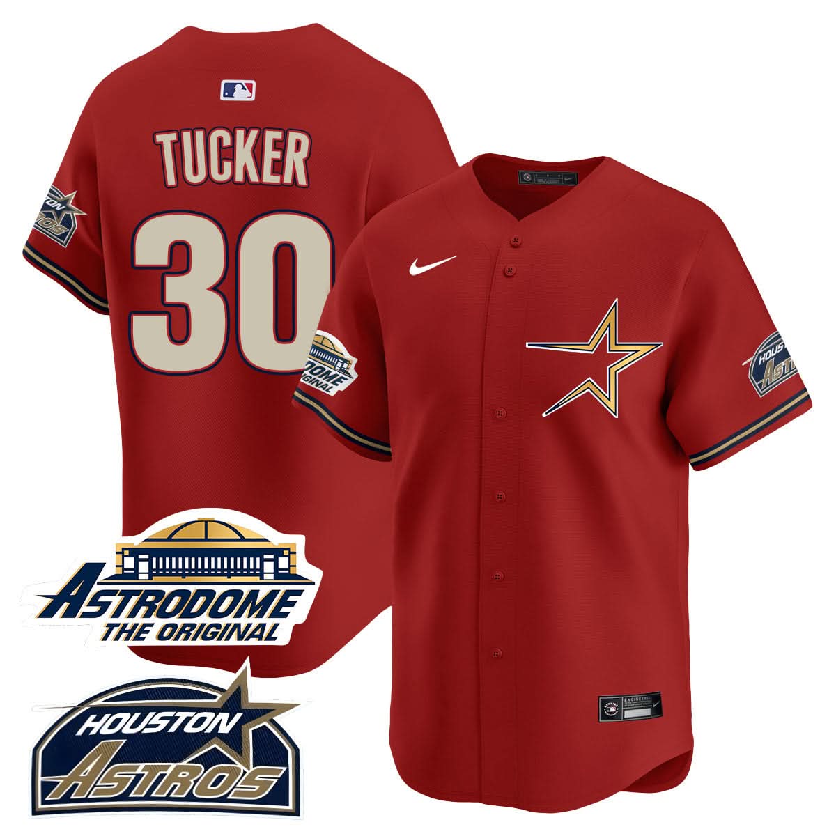 Houston Astros Throwback Jersey - Stitched - 25 Years Of History-Cuztomshoes