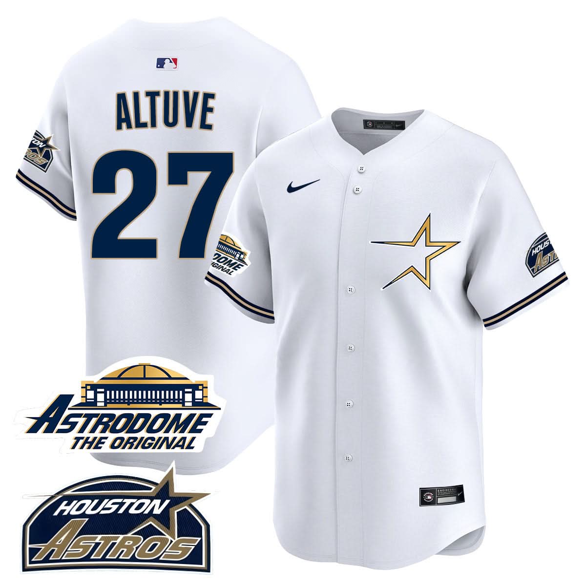 Houston Astros Throwback Jersey - Stitched - 25 Years Of History-Cuztomshoes