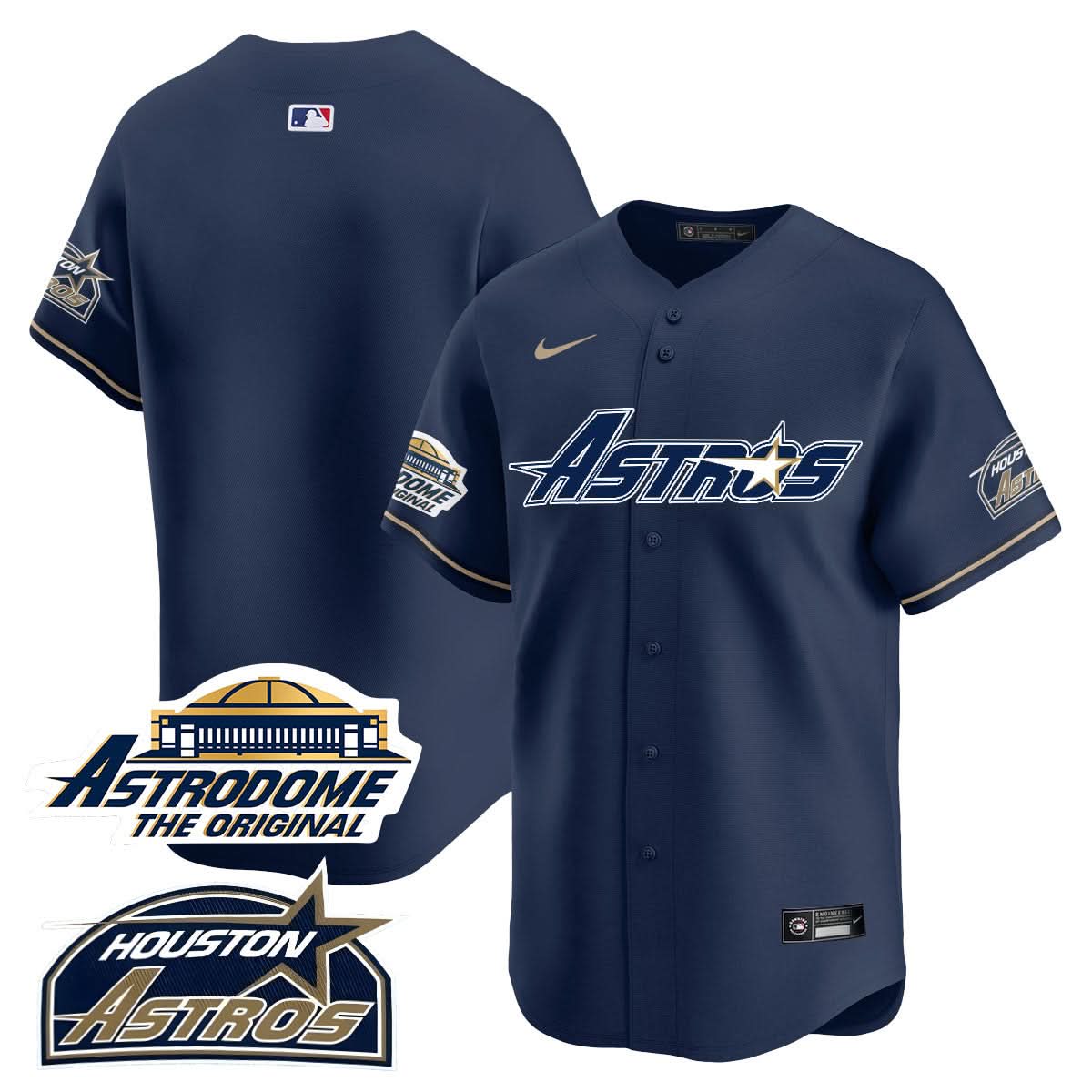 Houston Astros Throwback Jersey N1 - Stitched - 25 Years Of History-Cuztomshoes
