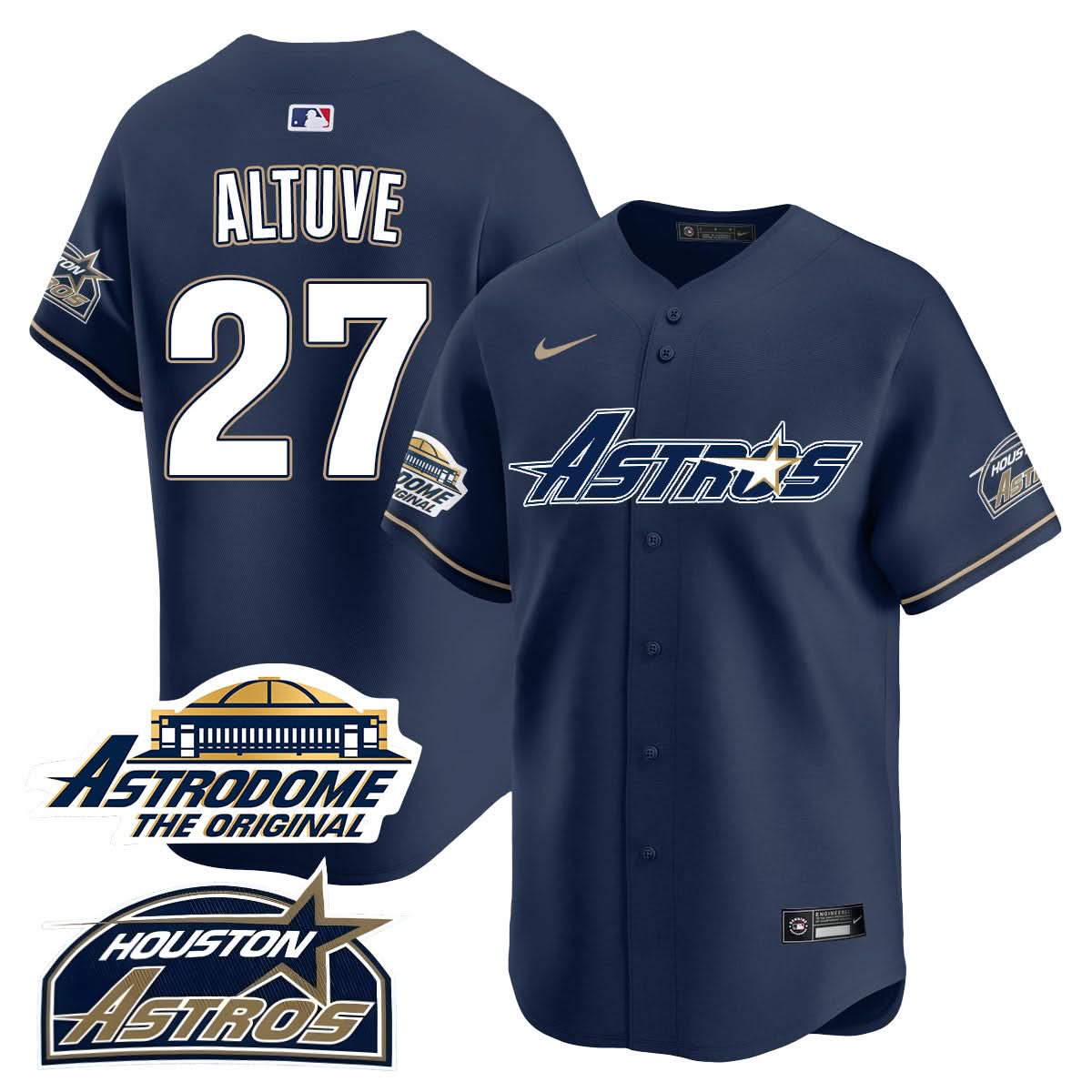 Houston Astros Throwback Jersey N1 - Stitched - 25 Years Of History-Cuztomshoes