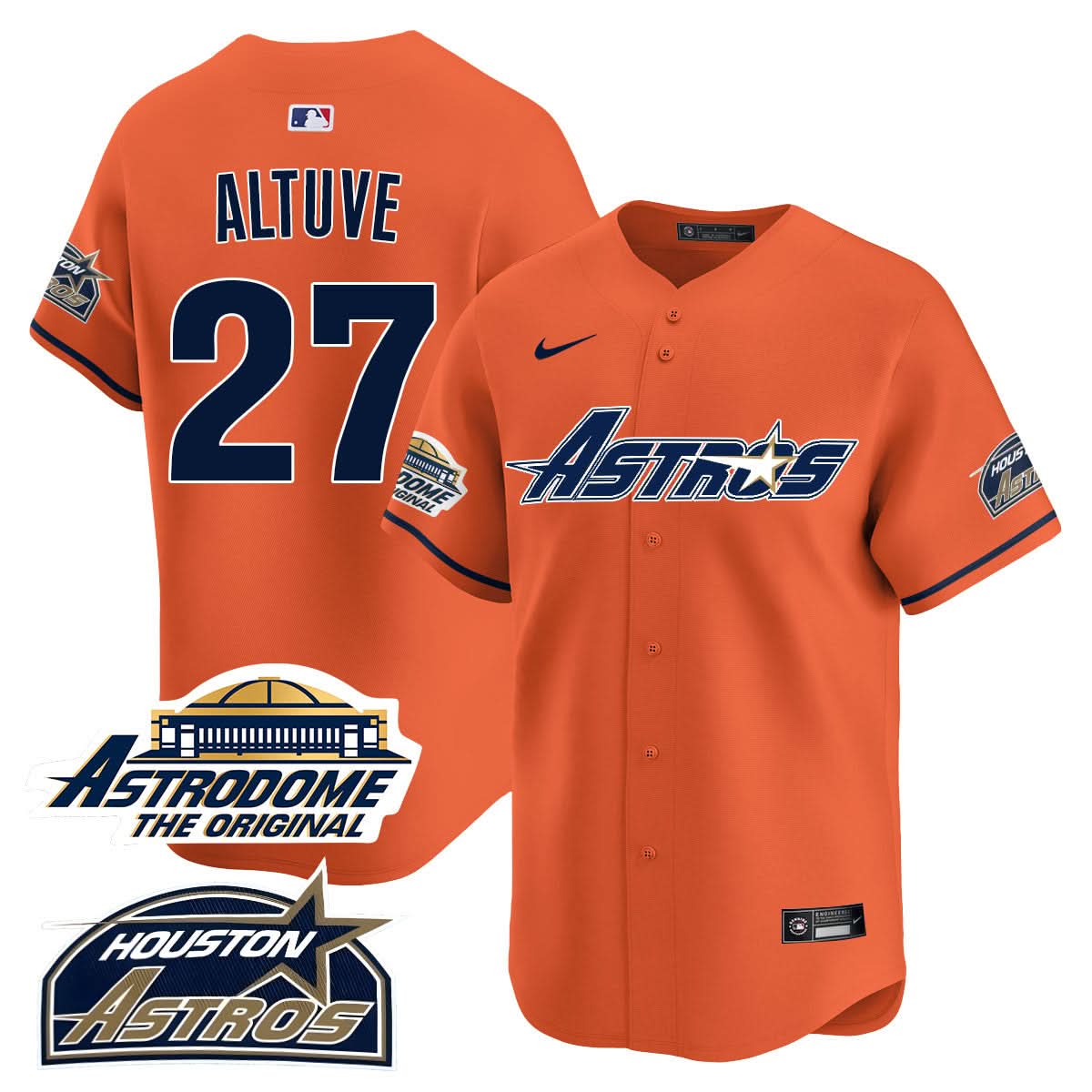 Houston Astros Throwback Jersey N1 - Stitched - 25 Years Of History-Cuztomshoes