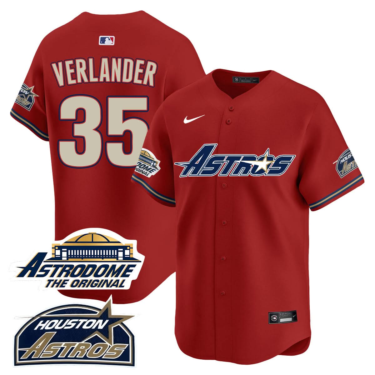 Houston Astros Throwback Jersey N1 - Stitched - 25 Years Of History-Cuztomshoes