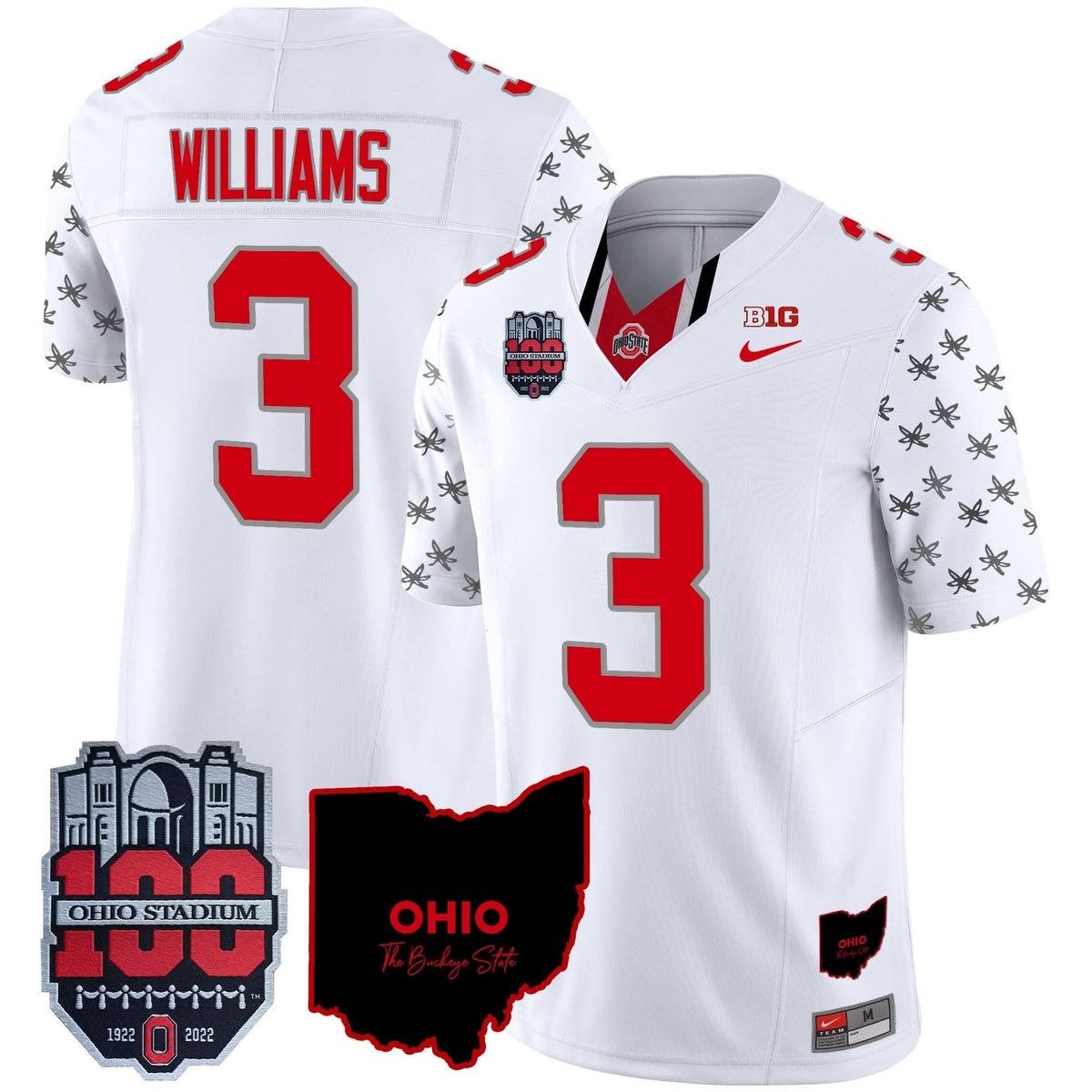 Ohio State Buckeyes 100th Anniversary Patch Vapor Limited Jersey
