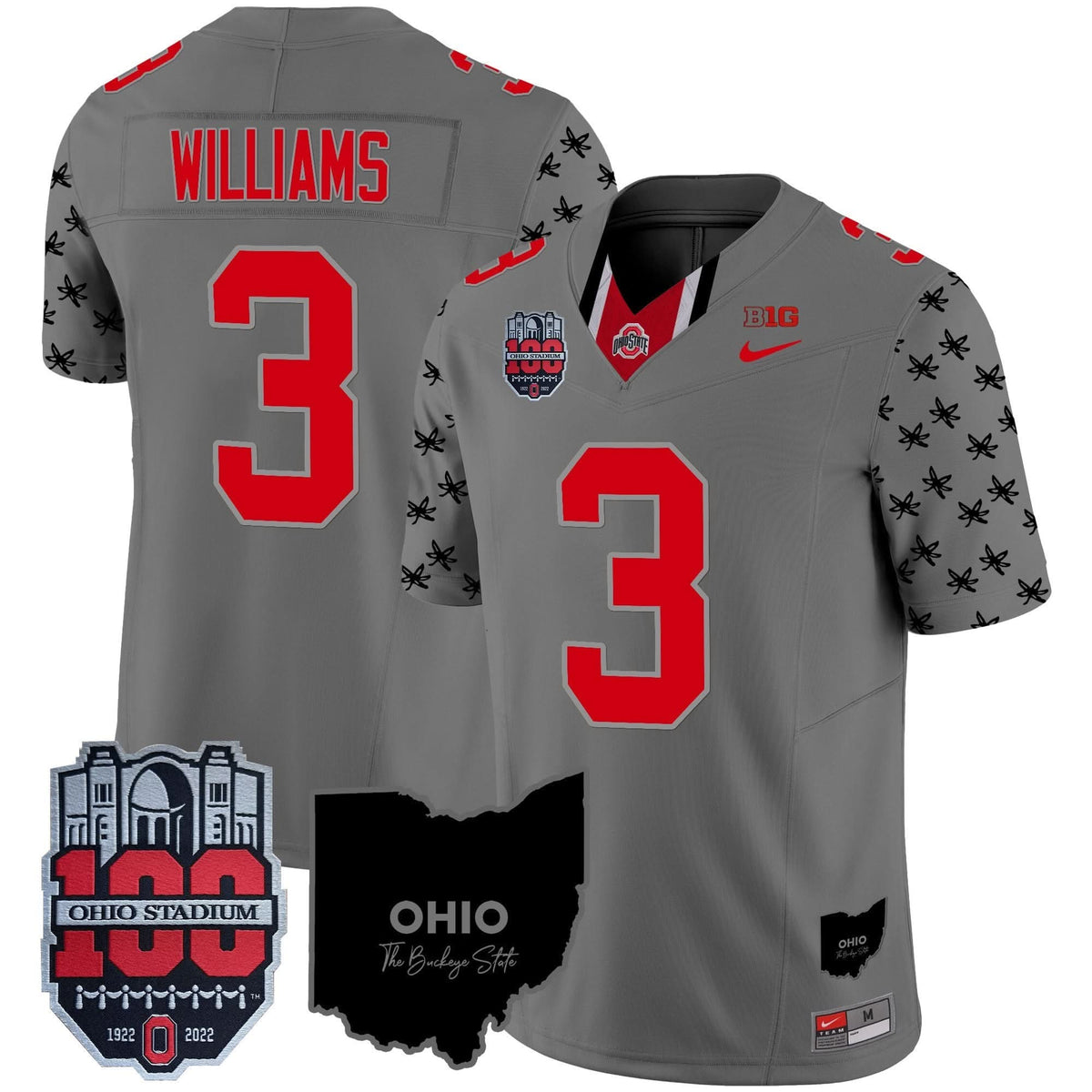 Ohio State Buckeyes 100th Anniversary Patch Vapor Limited Jersey