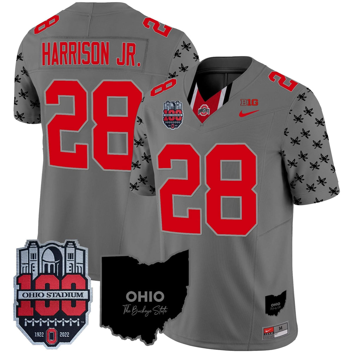 Ohio State Buckeyes 100th Anniversary Patch Vapor Limited Jersey