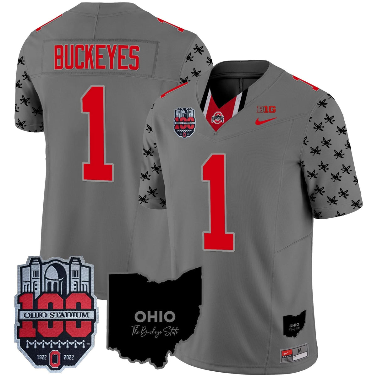 Ohio State Buckeyes 100th Anniversary Patch Vapor Limited Jersey