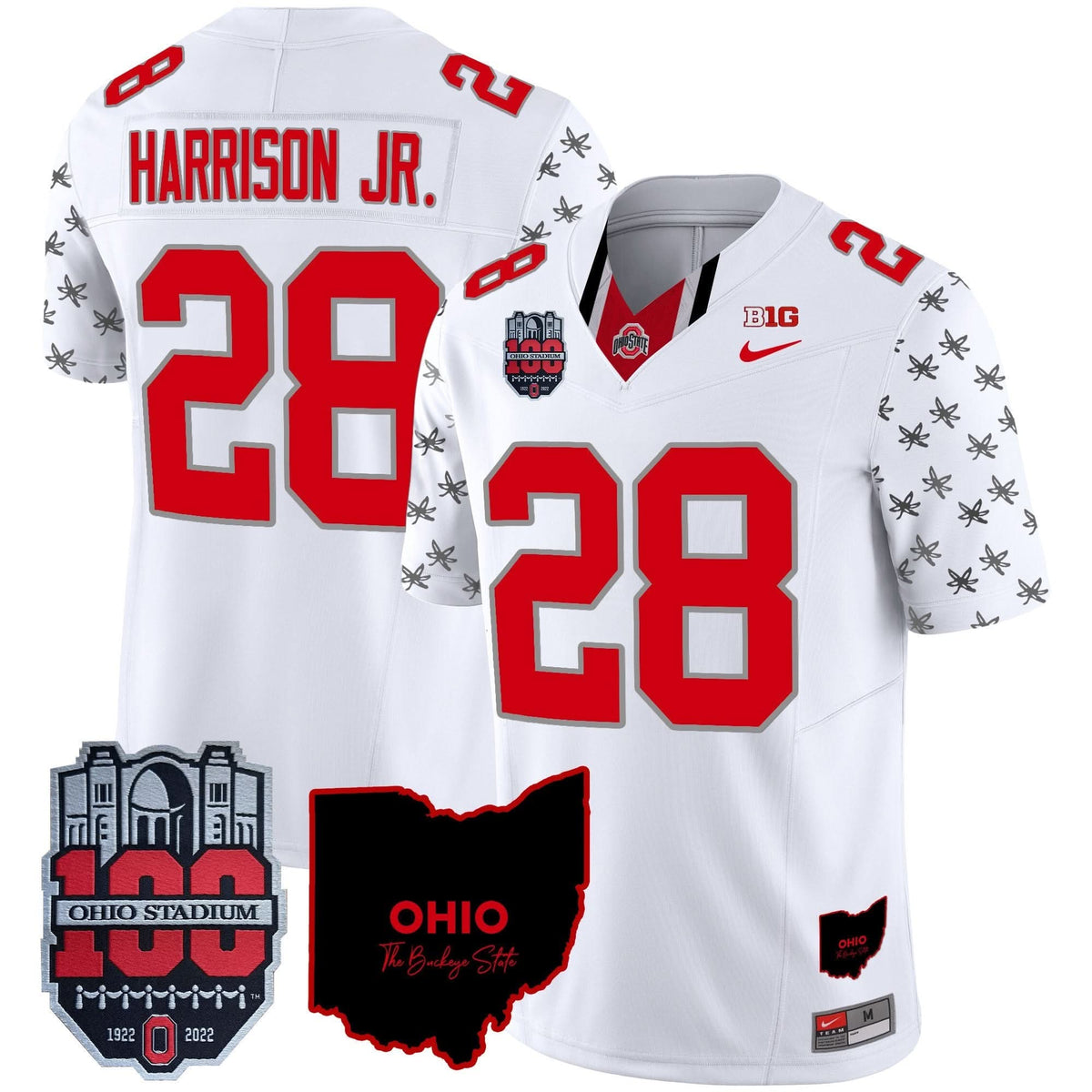 Ohio State Buckeyes 100th Anniversary Patch Vapor Limited Jersey