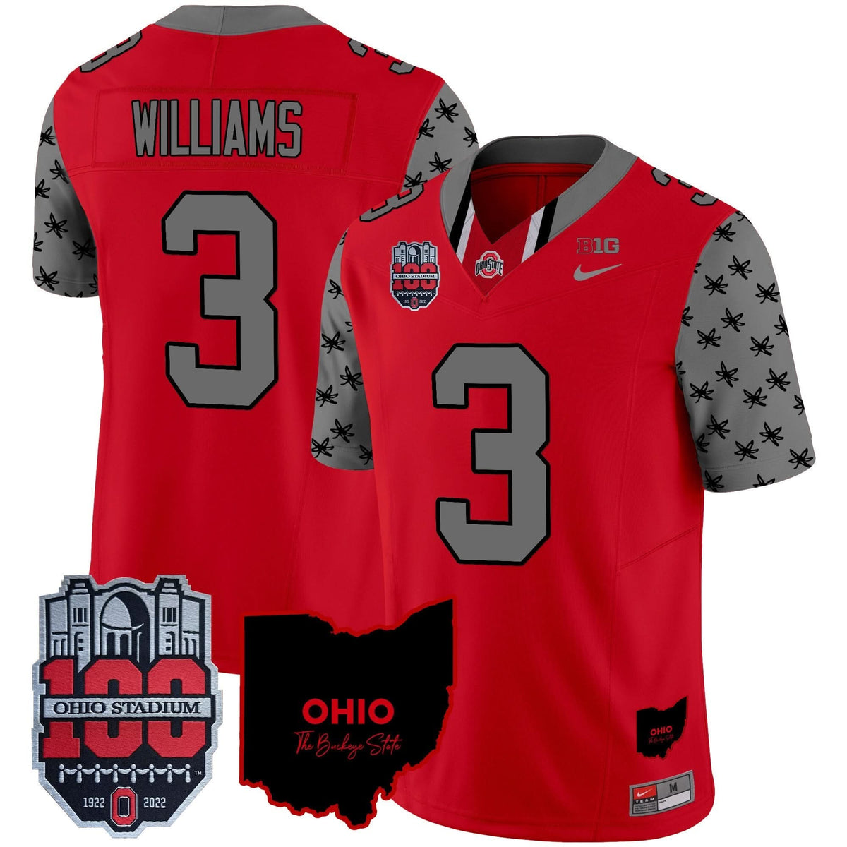 Ohio State Buckeyes 100th Anniversary Patch Vapor Limited Jersey