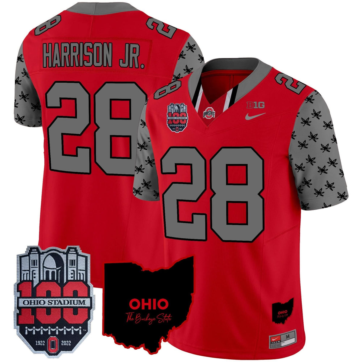 Ohio State Buckeyes 100th Anniversary Patch Vapor Limited Jersey