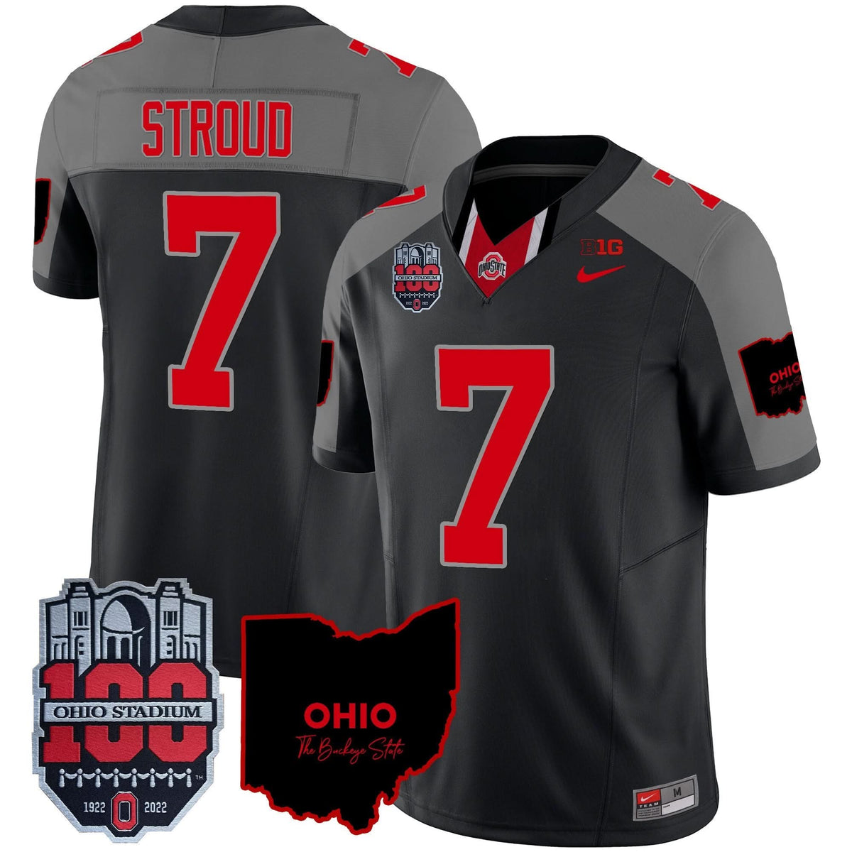 Ohio State Buckeyes 100th Anniversary Patch Vapor Limited Jersey