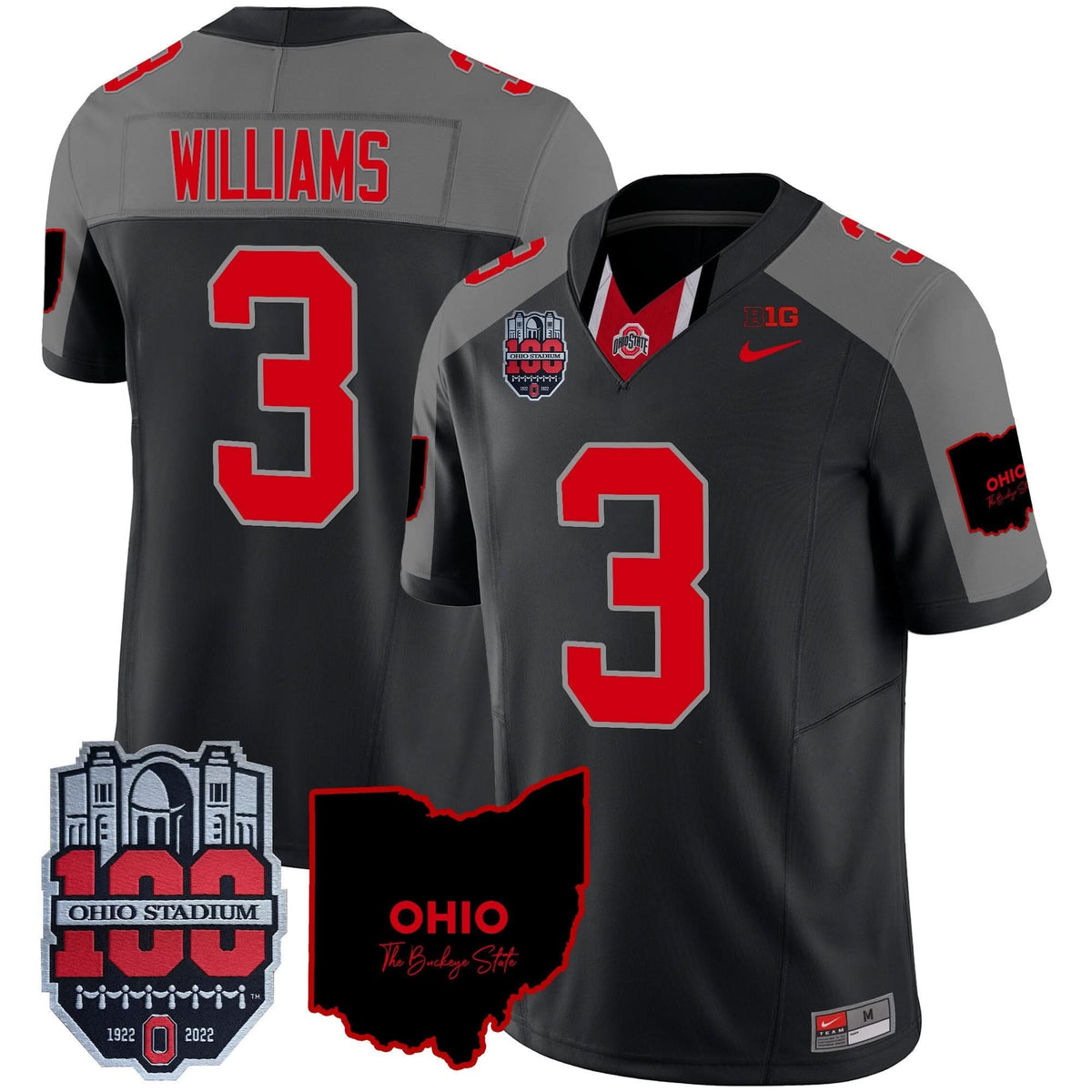 Ohio State Buckeyes 100th Anniversary Patch Vapor Limited Jersey