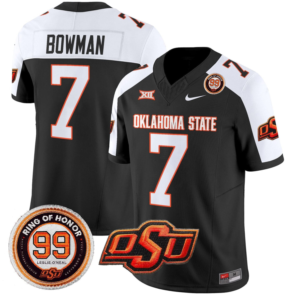 Oklahoma State Cowboys Leslie O'neal Patch Vapor Limited Jersey