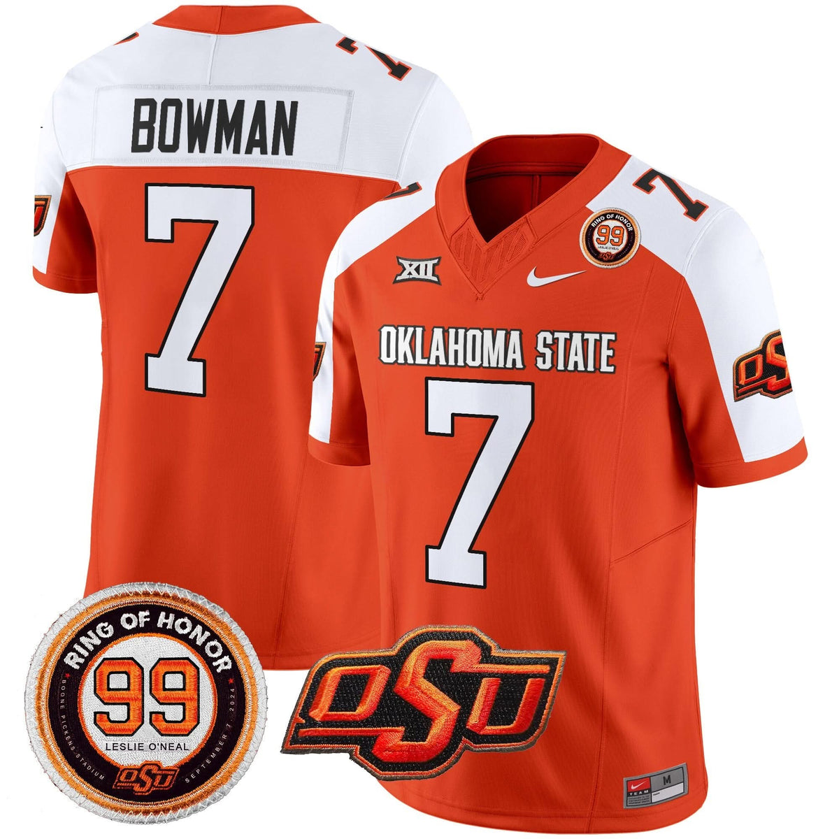 Oklahoma State Cowboys Leslie O'neal Patch Vapor Limited Jersey