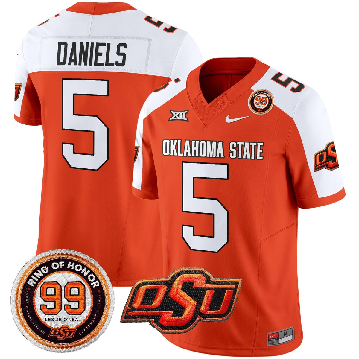 Oklahoma State Cowboys Leslie O'neal Patch Vapor Limited Jersey