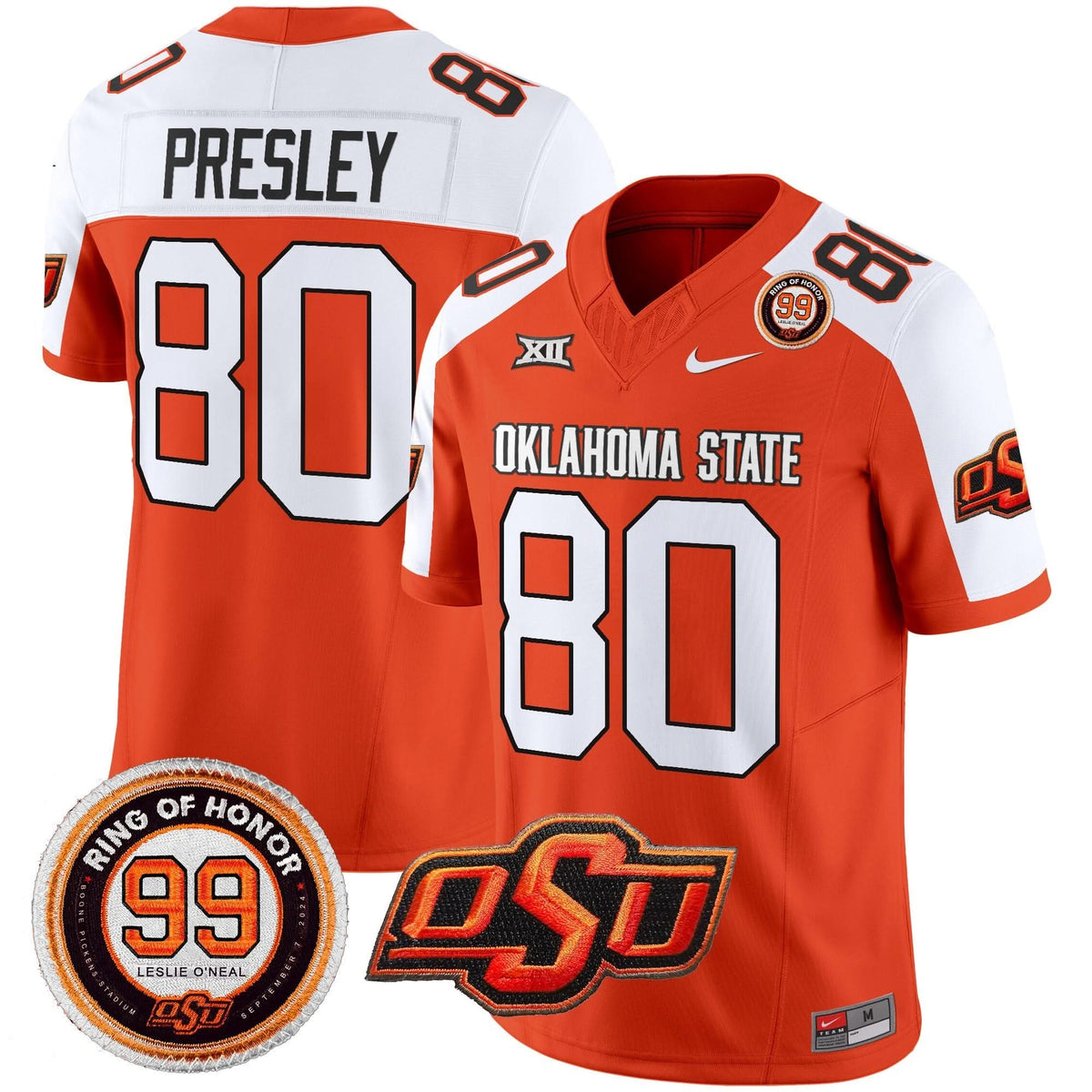 Oklahoma State Cowboys Leslie O'neal Patch Vapor Limited Jersey