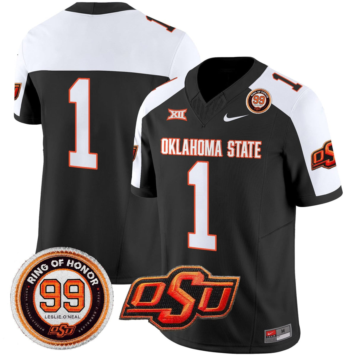 Oklahoma State Cowboys Leslie O'neal Patch Vapor Limited Jersey