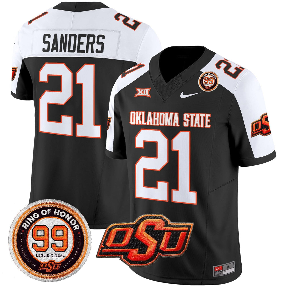 Oklahoma State Cowboys Leslie O'neal Patch Vapor Limited Jersey
