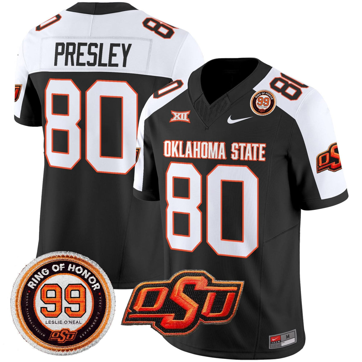 Oklahoma State Cowboys Leslie O'neal Patch Vapor Limited Jersey