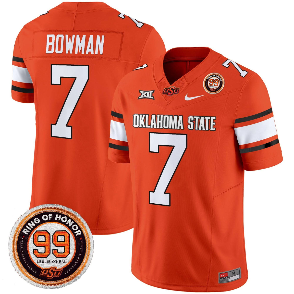 Oklahoma State Cowboys Leslie O'neal Patch Vapor Limited Jersey