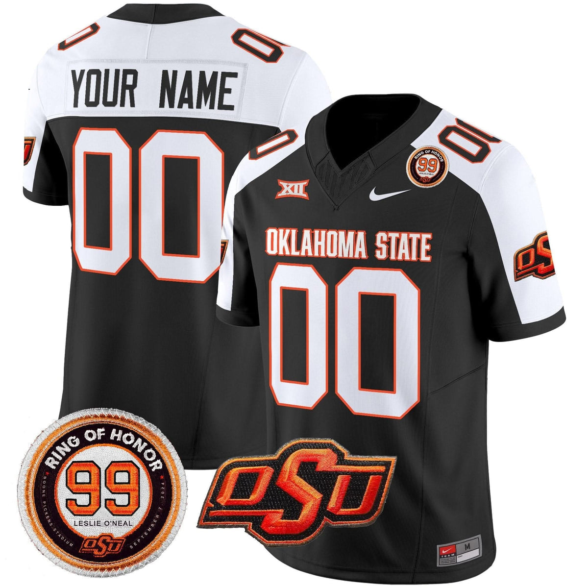 Oklahoma State Cowboys Leslie O'neal Patch Vapor Limited Custom Jersey