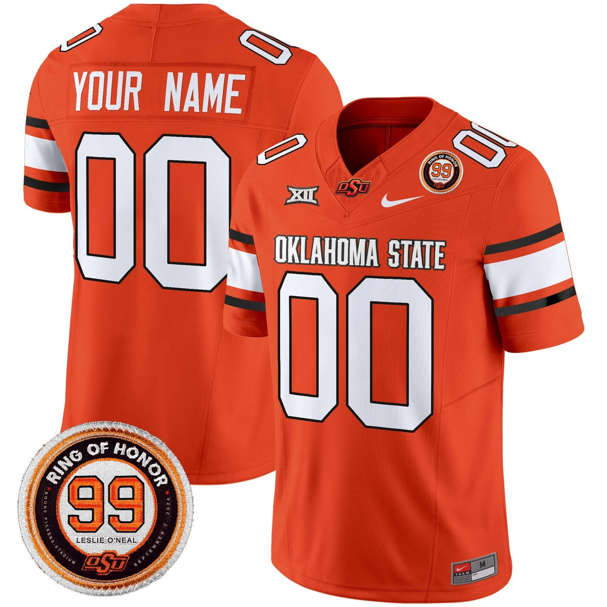 Oklahoma State Cowboys Leslie O'neal Patch Vapor Limited Custom Jersey