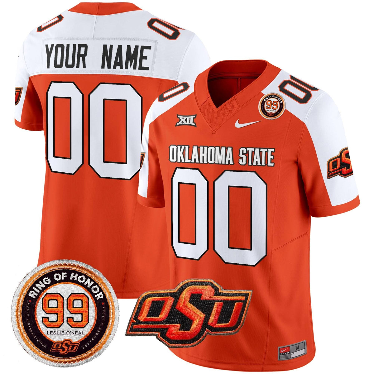 Oklahoma State Cowboys Leslie O'neal Patch Vapor Limited Custom Jersey