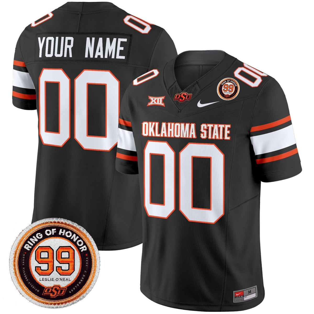 Oklahoma State Cowboys Leslie O'neal Patch Vapor Limited Custom Jersey
