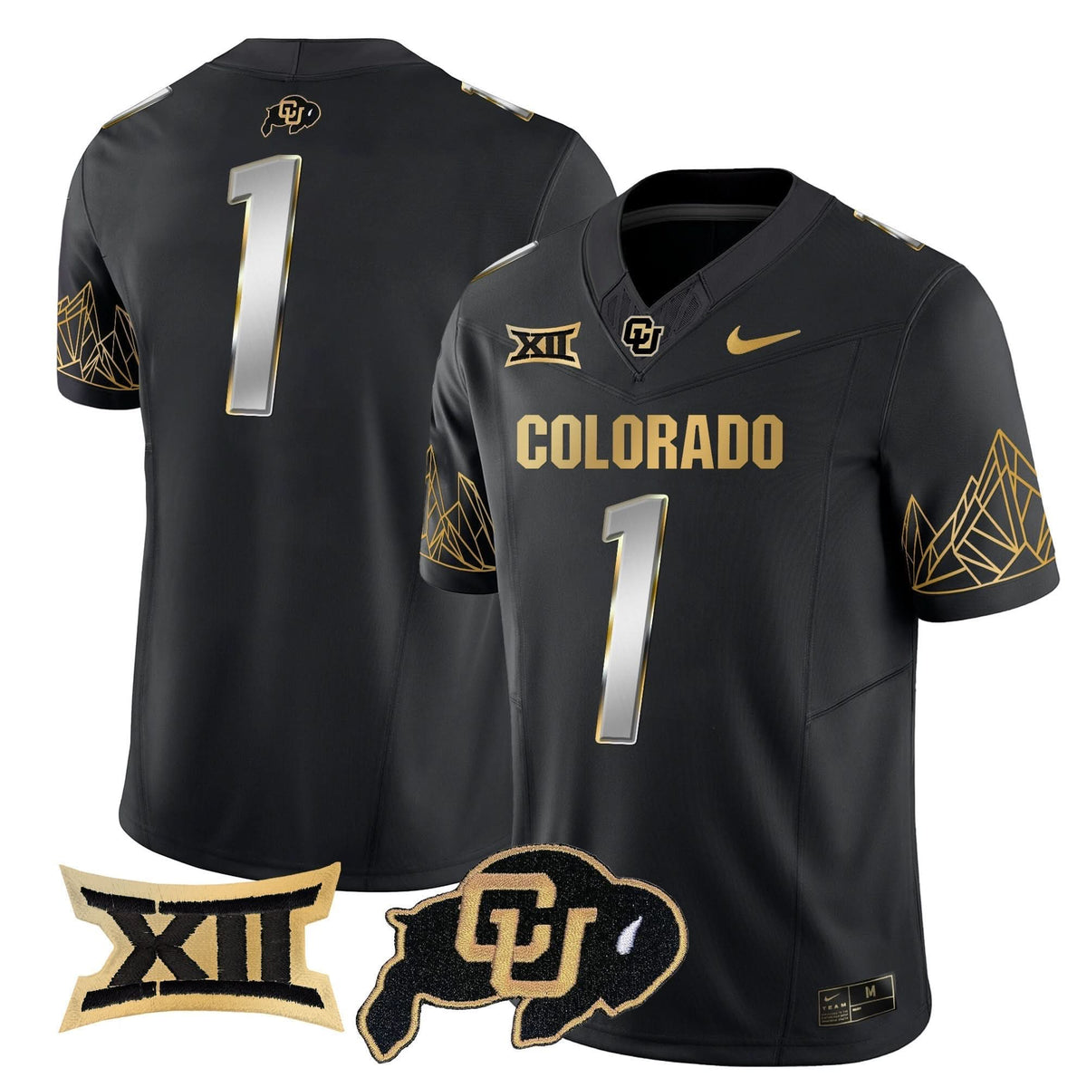 Colorado Buffaloes Big 12 XII Patch Gold Vapor Limited Jersey