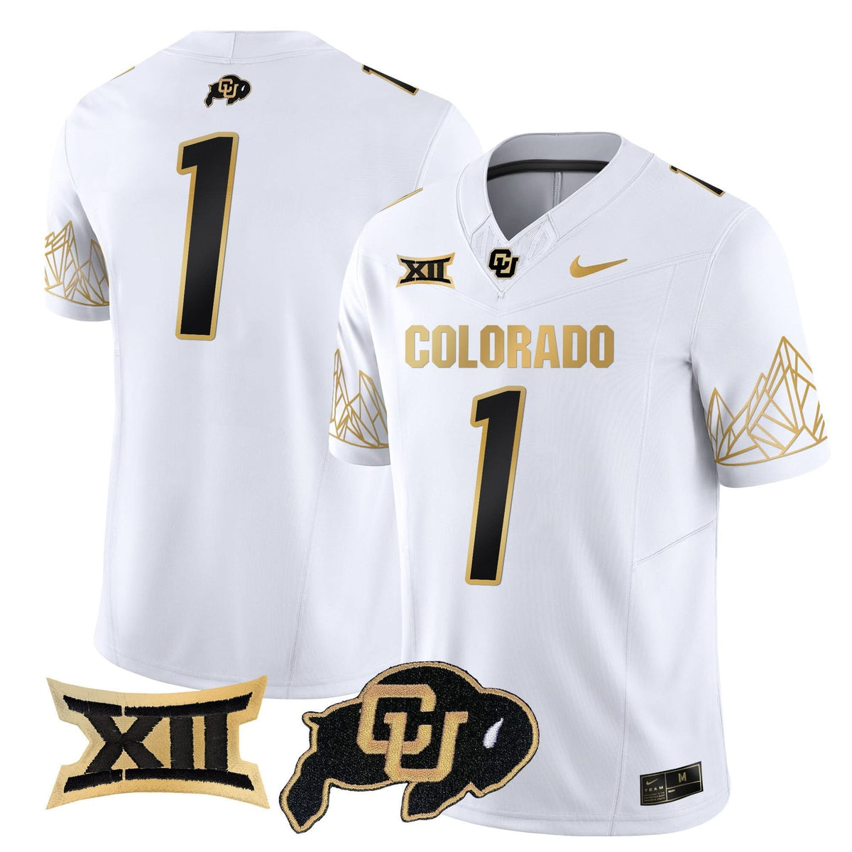 Colorado Buffaloes Big 12 XII Patch Gold Vapor Limited Jersey