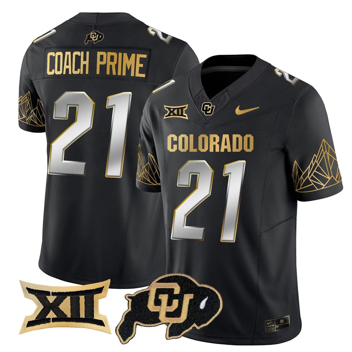Colorado Buffaloes Big 12 XII Patch Gold Vapor Limited Jersey