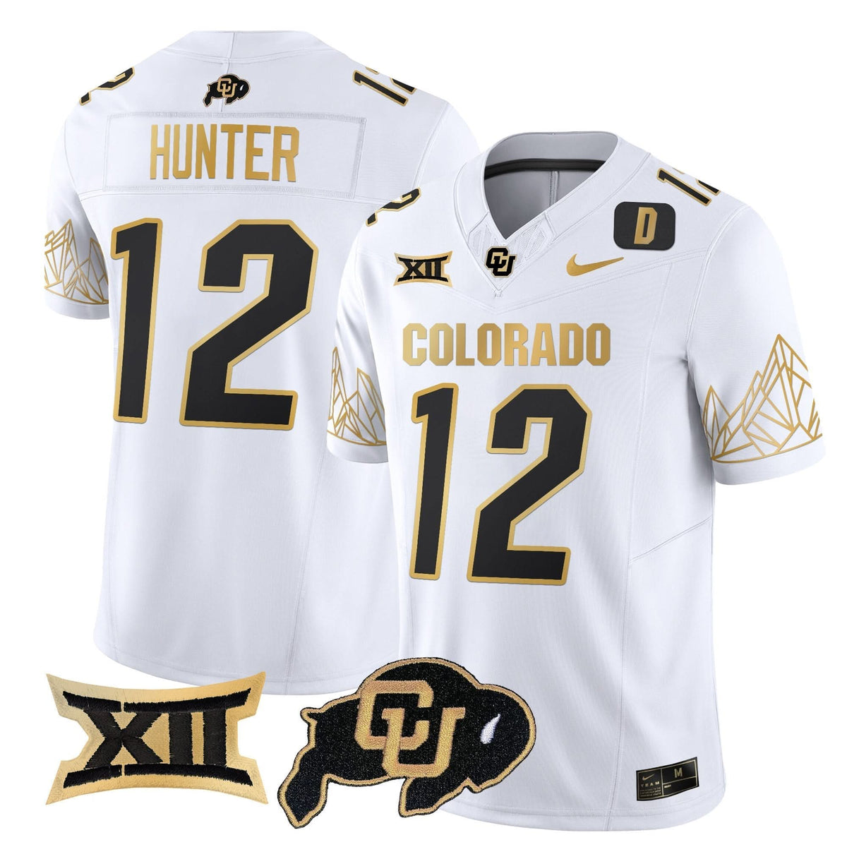 Colorado Buffaloes Big 12 XII Patch Gold Vapor Limited Jersey