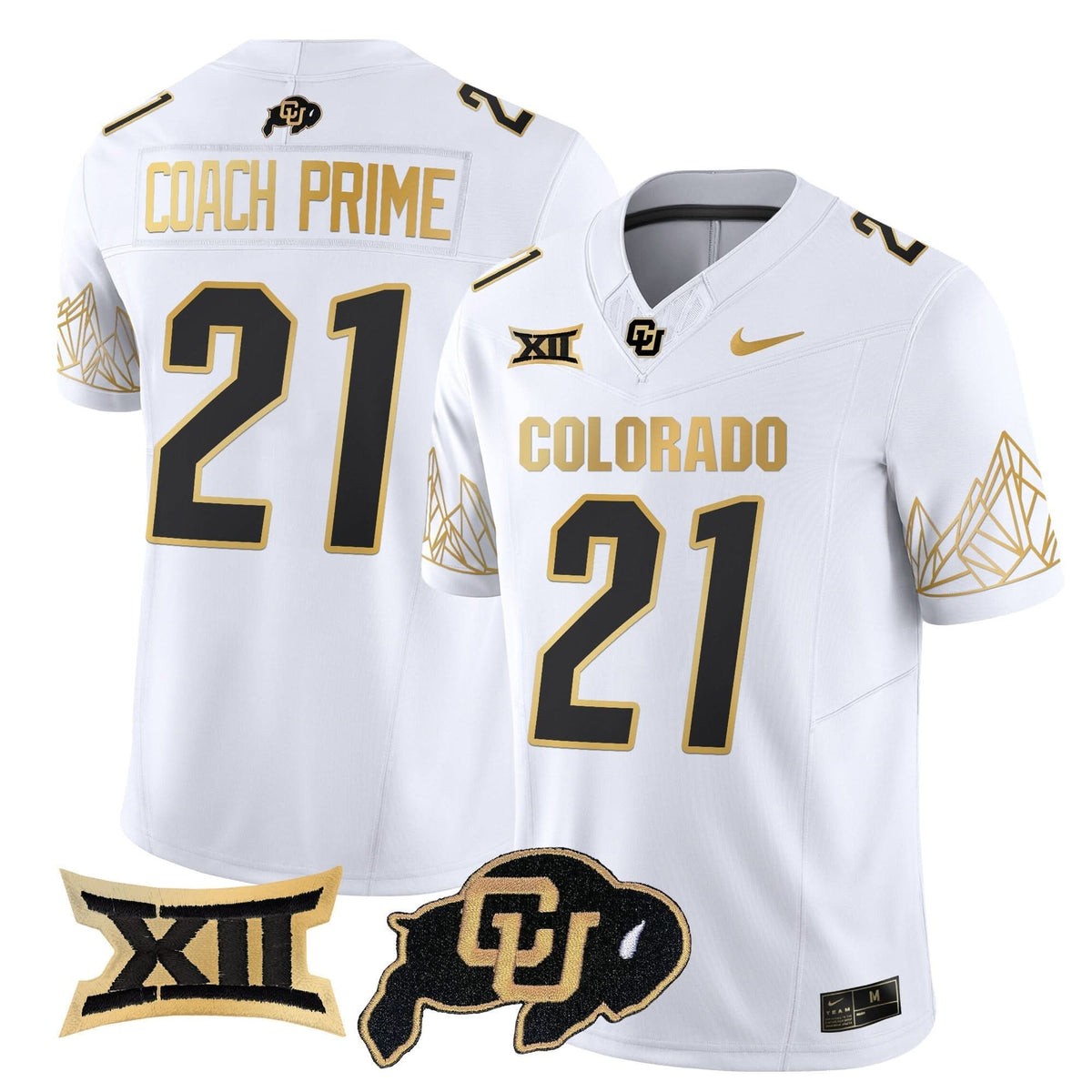 Colorado Buffaloes Big 12 XII Patch Gold Vapor Limited Jersey