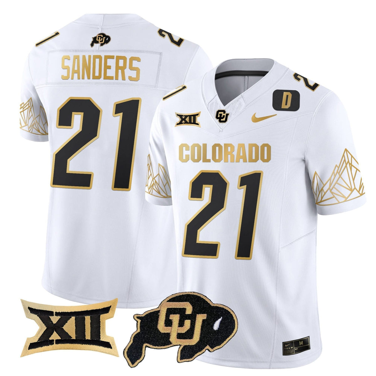 Colorado Buffaloes Big 12 XII Patch Gold Vapor Limited Jersey