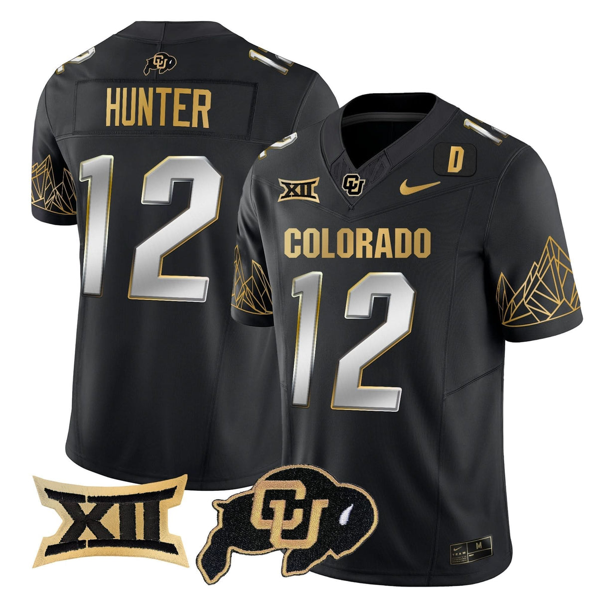 Colorado Buffaloes Big 12 XII Patch Gold Vapor Limited Jersey