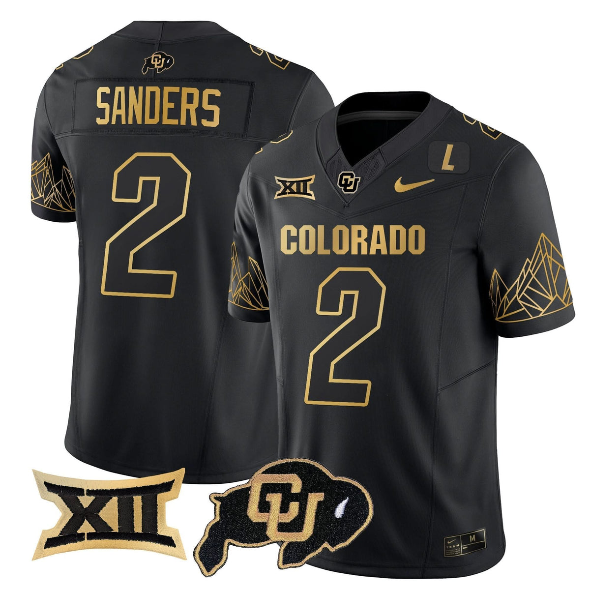 Colorado Buffaloes Big 12 XII Patch Gold Vapor Limited Jersey