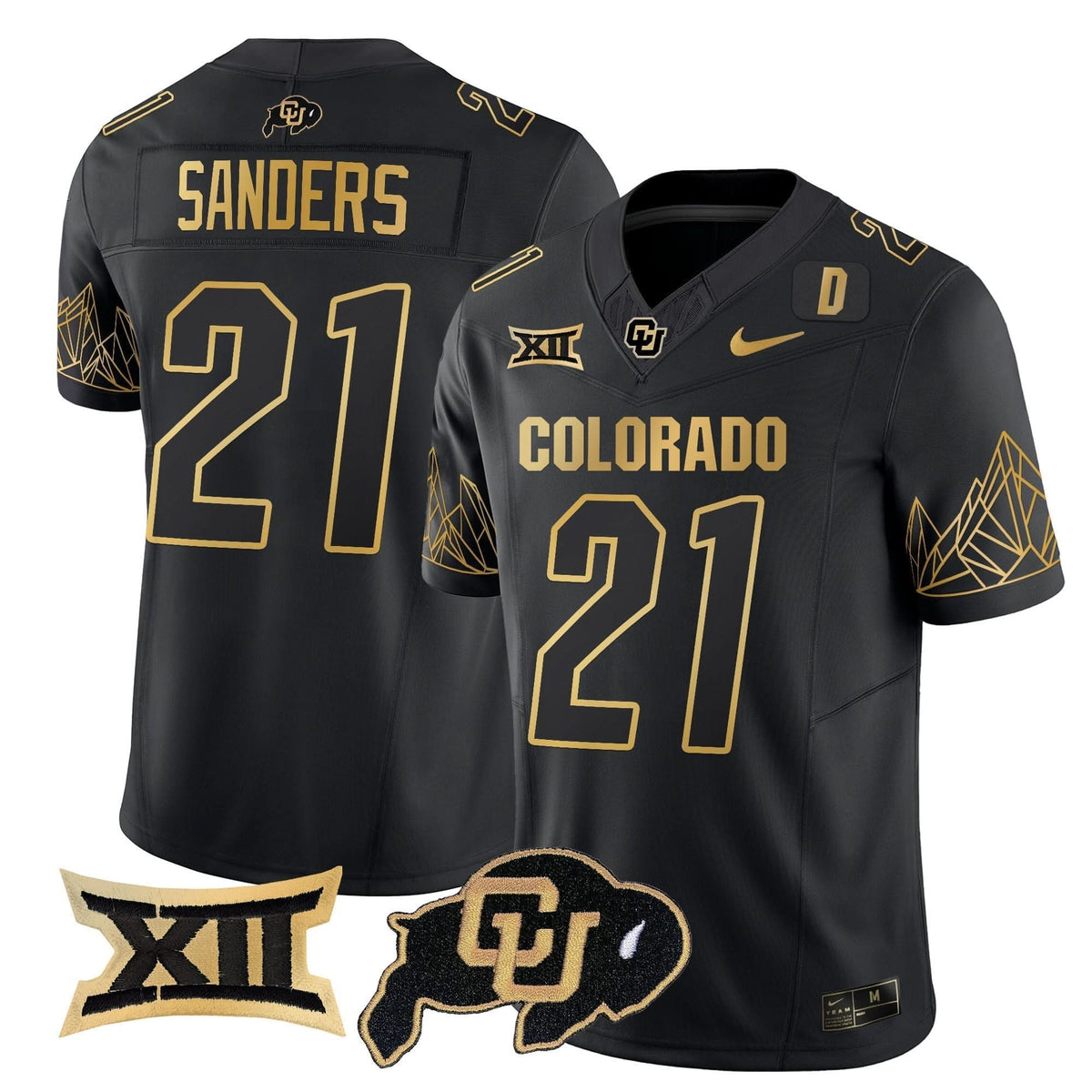 Colorado Buffaloes Big 12 XII Patch Gold Vapor Limited Jersey