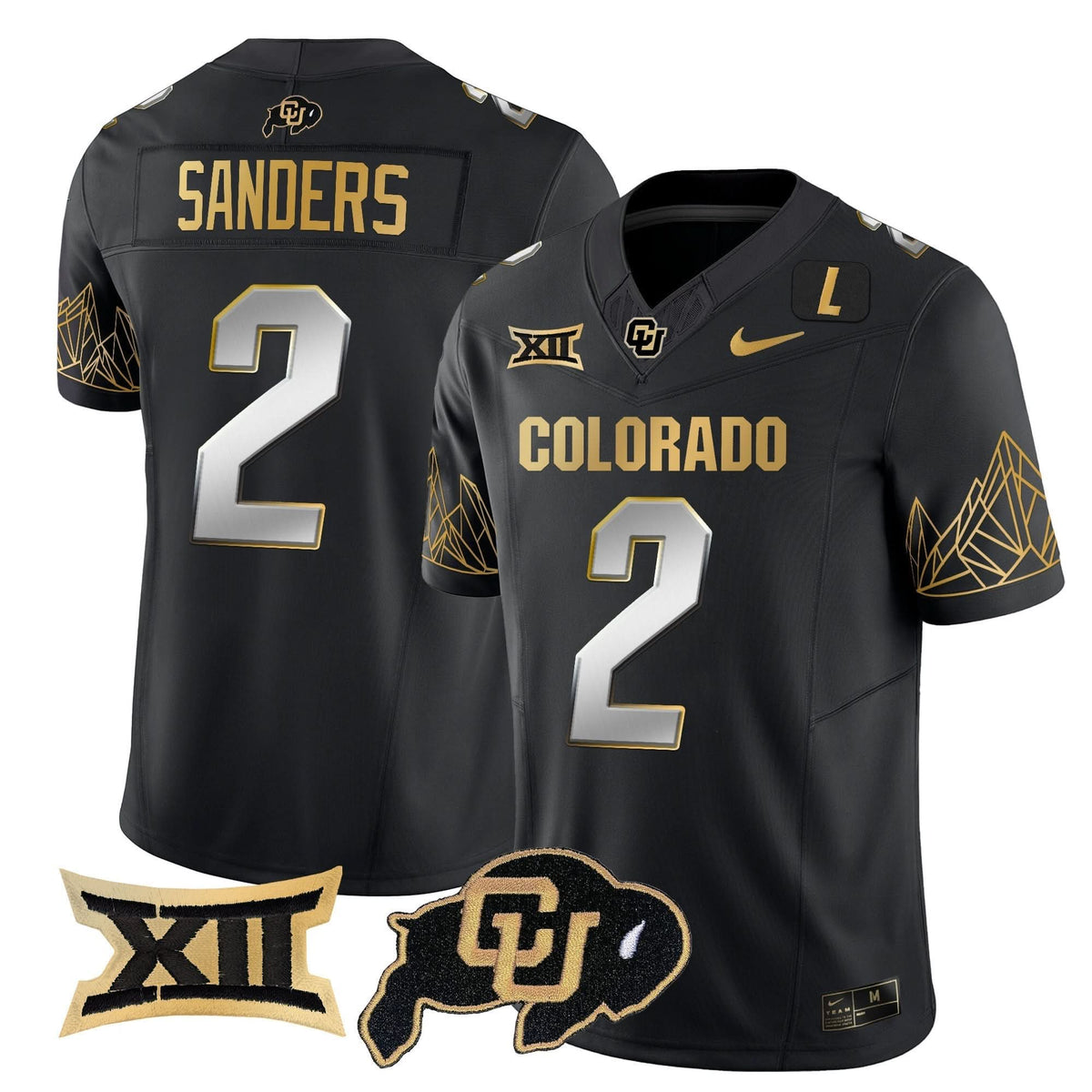 Colorado Buffaloes Big 12 XII Patch Gold Vapor Limited Jersey