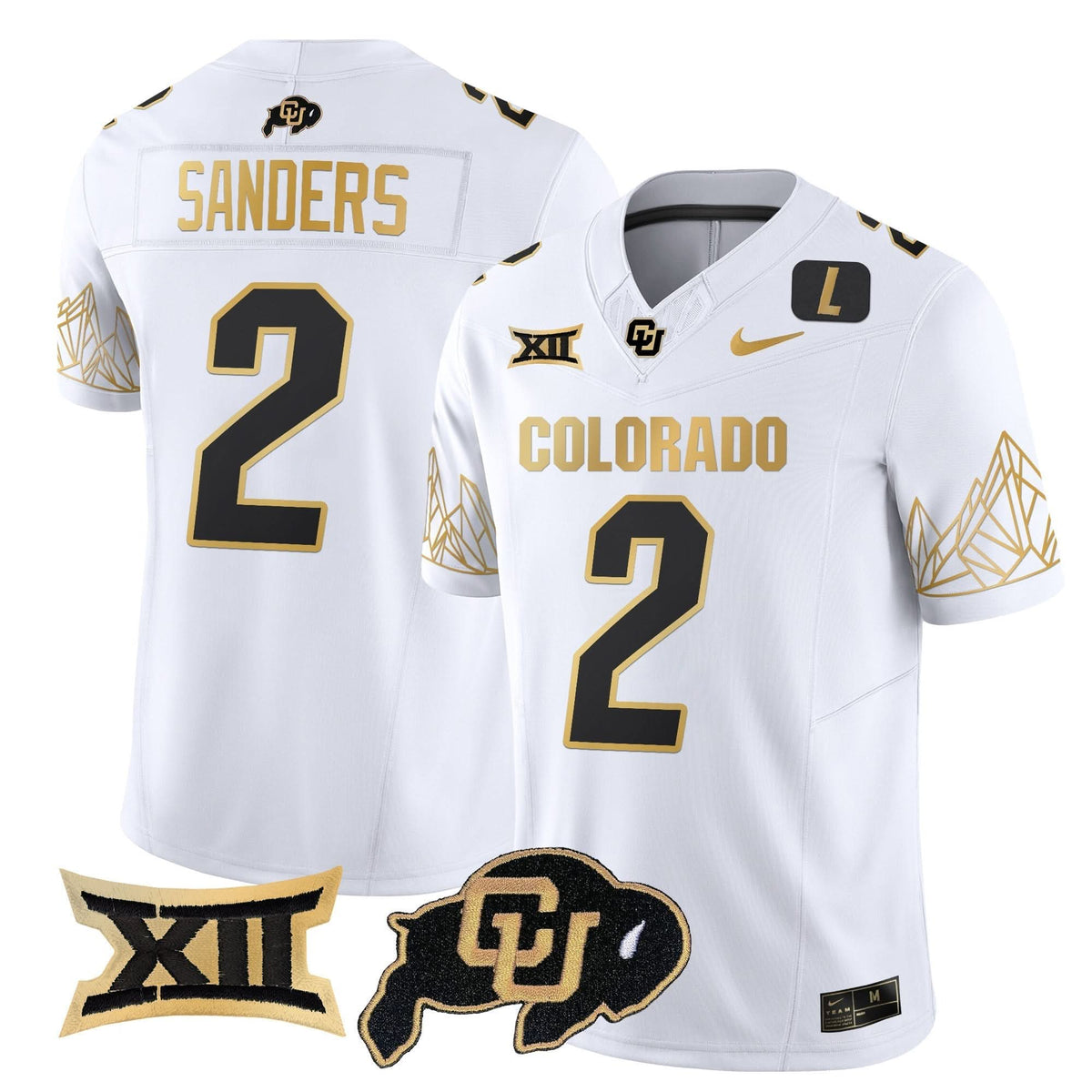Colorado Buffaloes Big 12 XII Patch Gold Vapor Limited Jersey