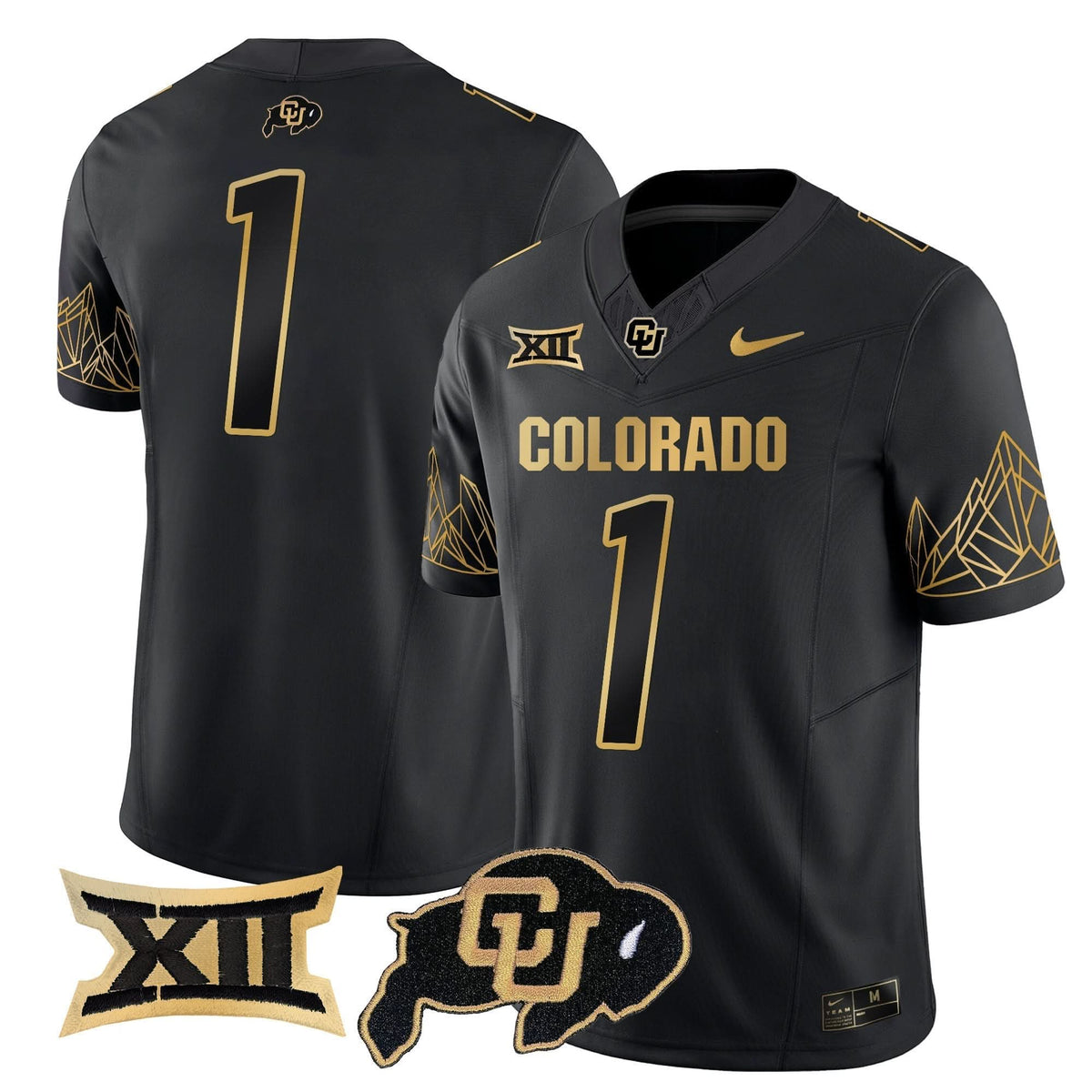 Colorado Buffaloes Big 12 XII Patch Gold Vapor Limited Jersey