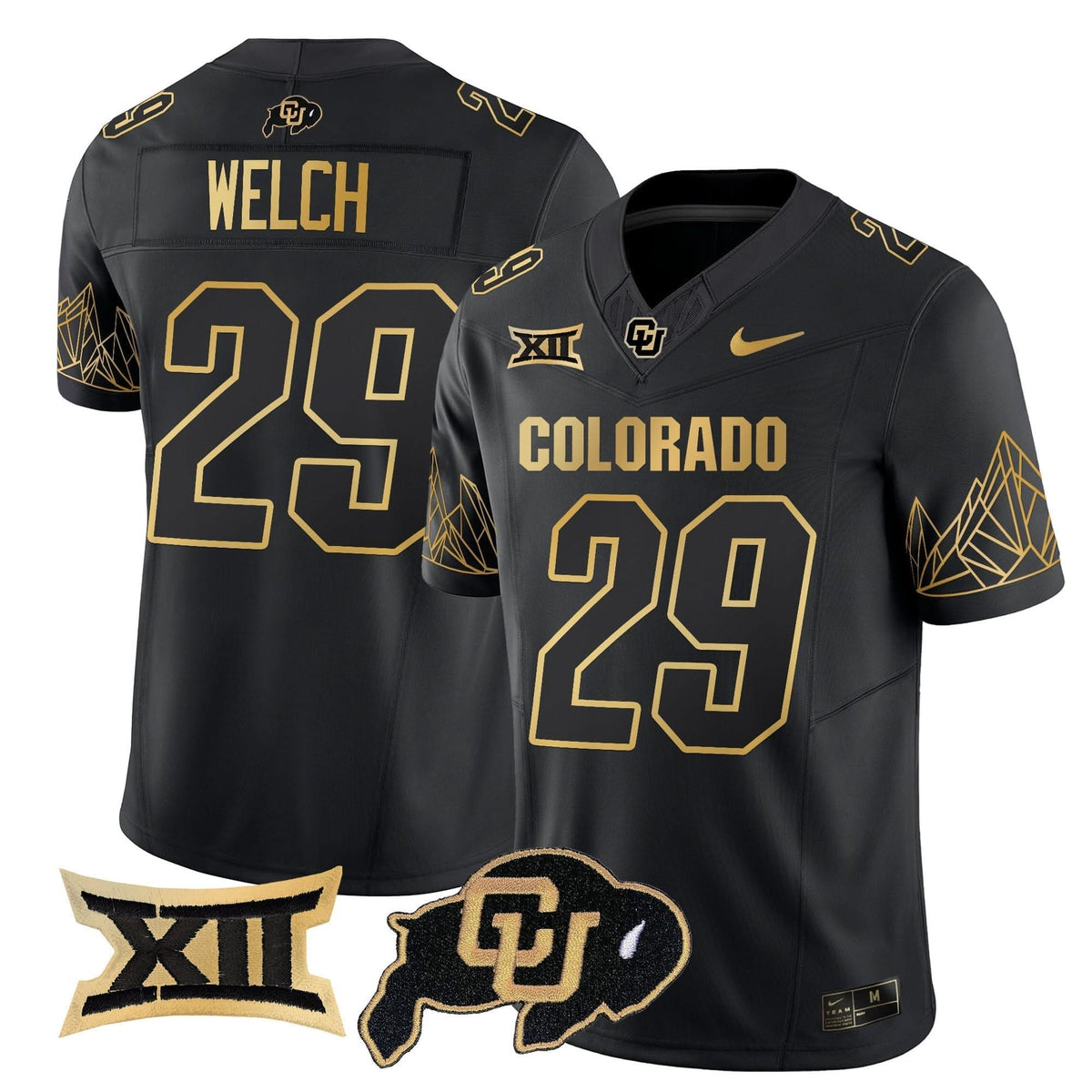Colorado Buffaloes Big 12 XII Patch Gold Vapor Limited Jersey