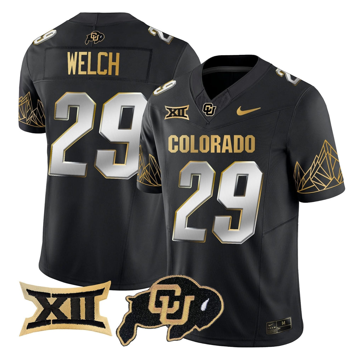 Colorado Buffaloes Big 12 XII Patch Gold Vapor Limited Jersey