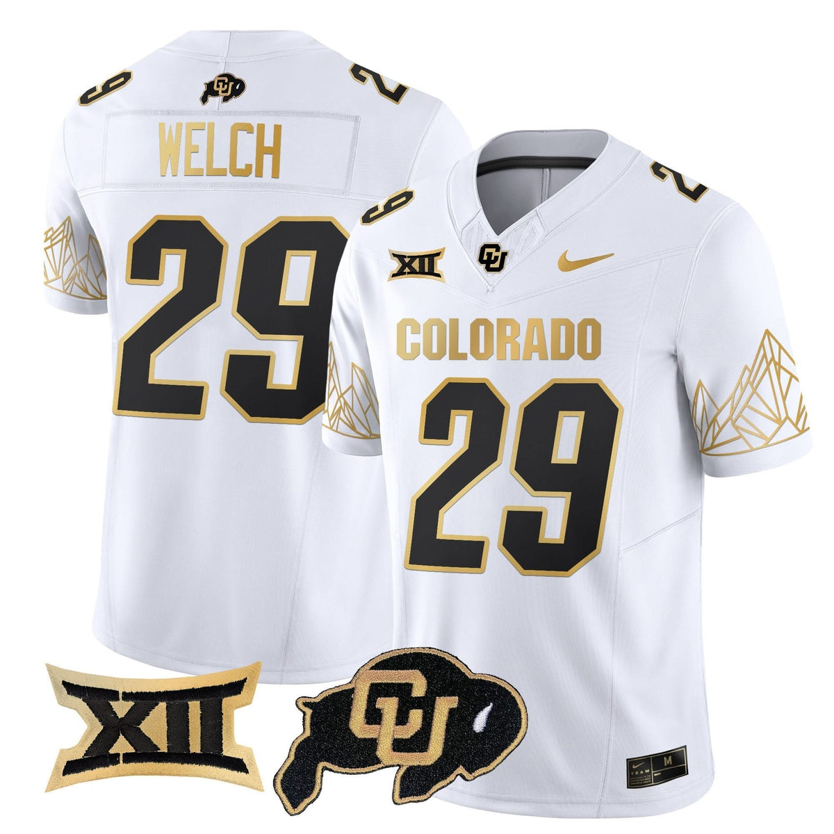 Colorado Buffaloes Big 12 XII Patch Gold Vapor Limited Jersey