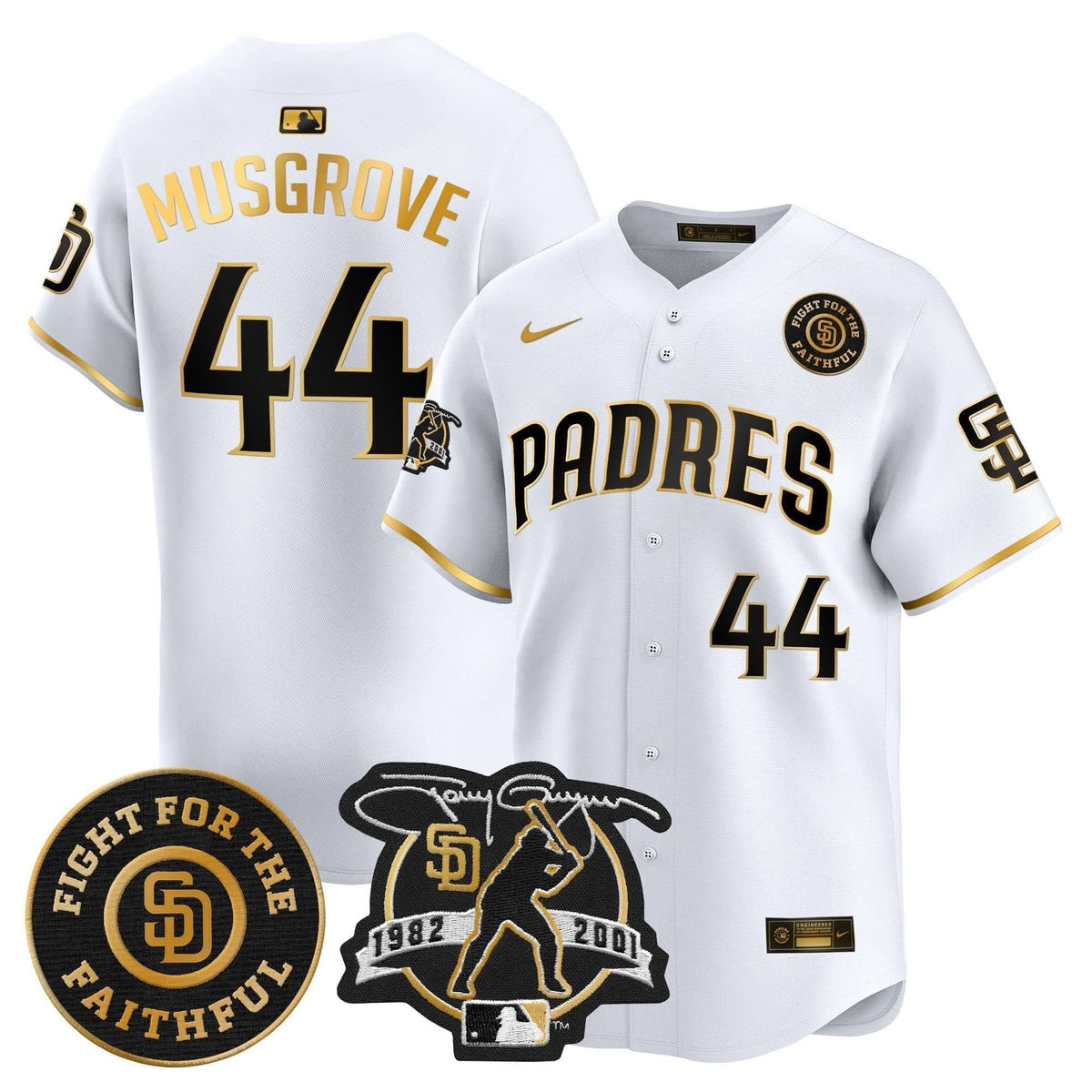 San Diego Padres Tony Gwynn & Faithful Patch Vapor Premier Limited Jersey – Stitched