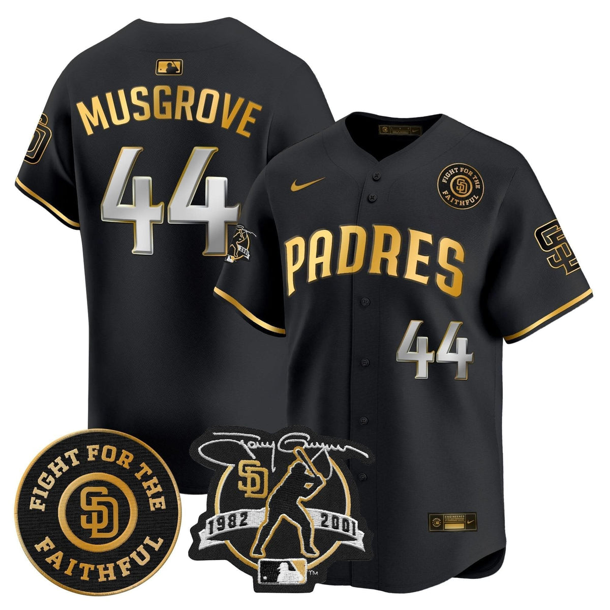 San Diego Padres Tony Gwynn & Faithful Patch Vapor Premier Limited Jersey – Stitched
