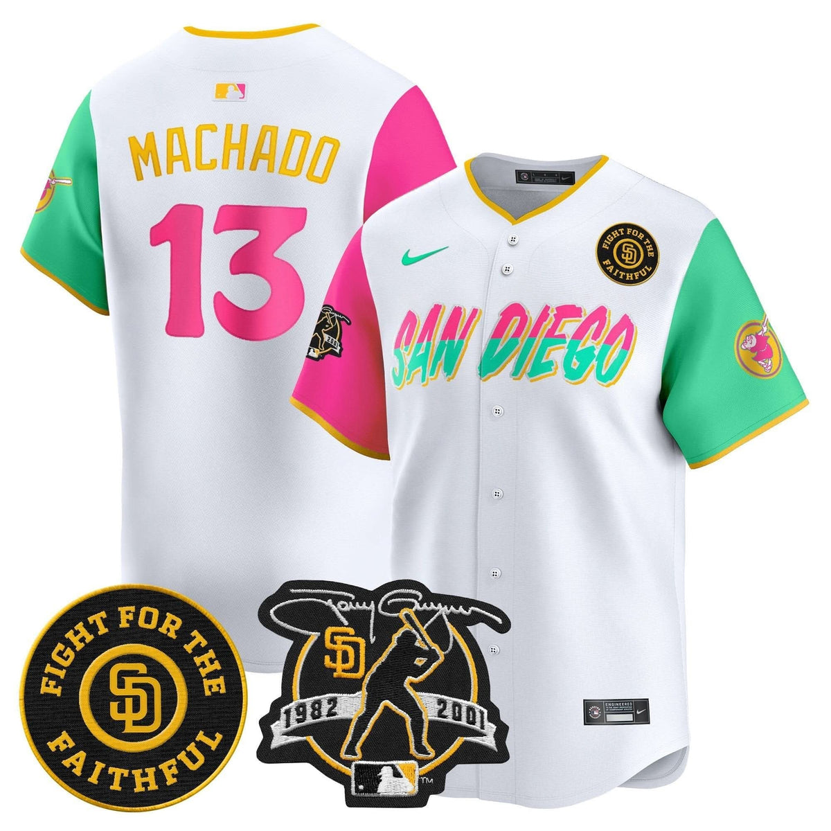 San Diego Padres Tony Gwynn & Faithful Patch Vapor Premier Limited Jersey – Stitched