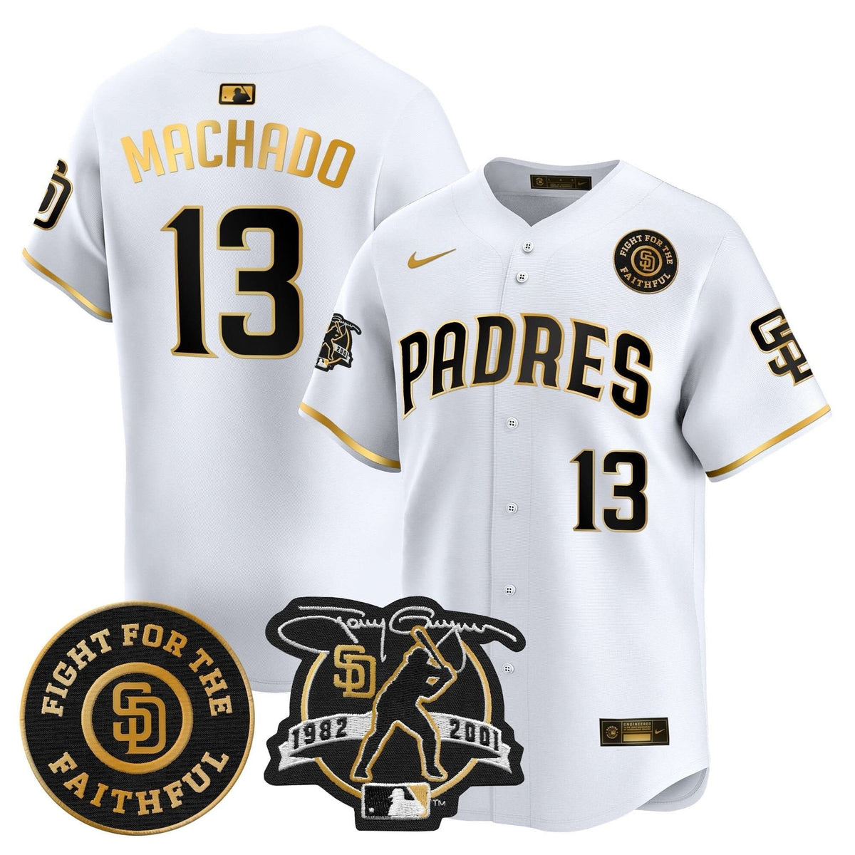 San Diego Padres Tony Gwynn & Faithful Patch Vapor Premier Limited Jersey – Stitched