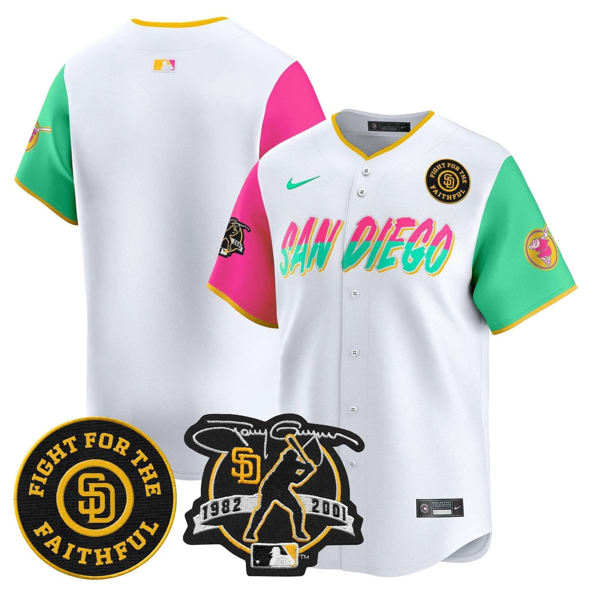 San Diego Padres Tony Gwynn & Faithful Patch Vapor Premier Limited Jersey – Stitched